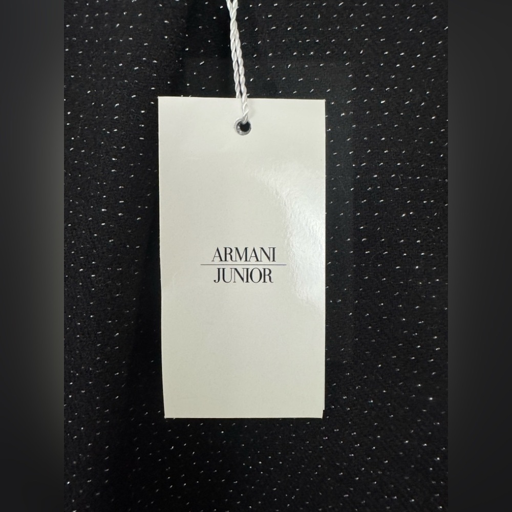 Armani Junior Black Wool Mix Trouser Shorts with Bow on Back Italian 12A. NWT - Picture 3 of 14